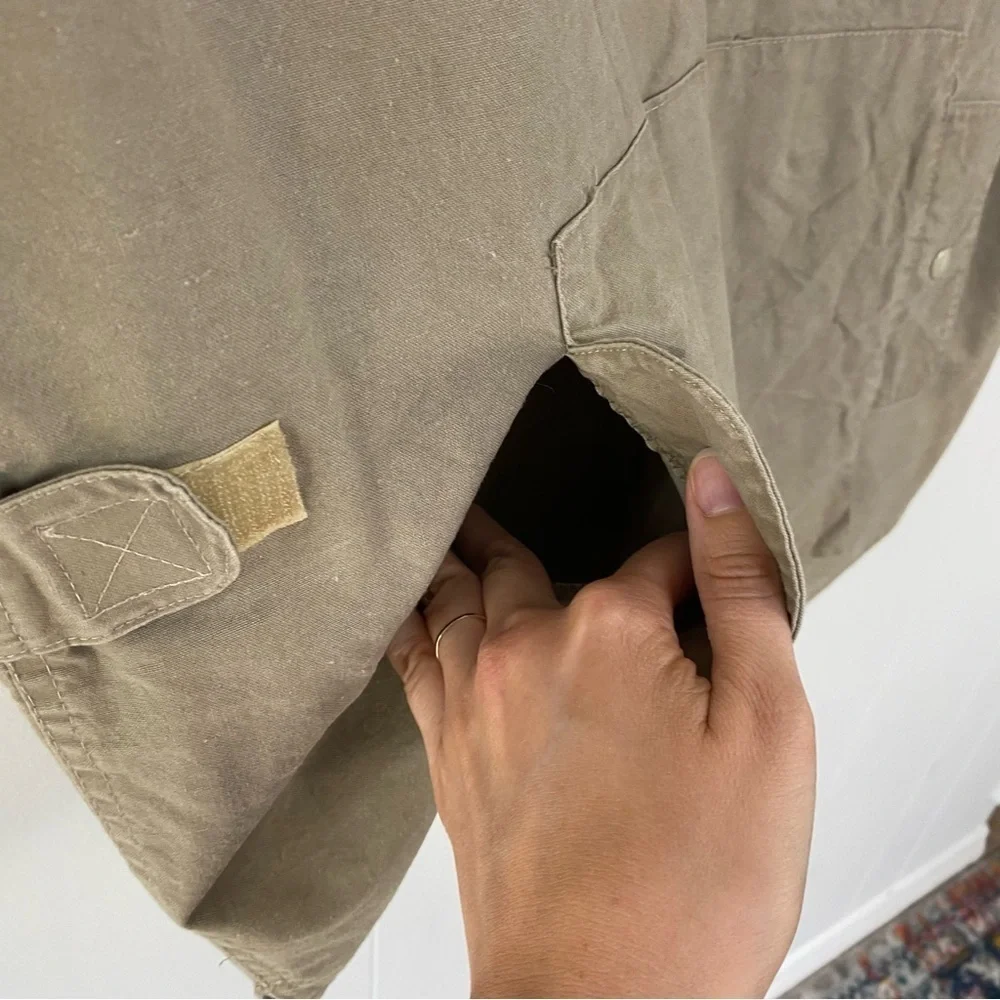 Banana Republic Vest Men’s L Vintage Brown Hong Kong Pockets‎ Zip Fishing Safari